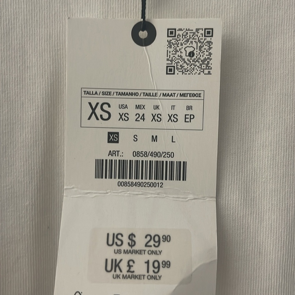 Zara White T-Shirt nwt - Picture 3 of 4